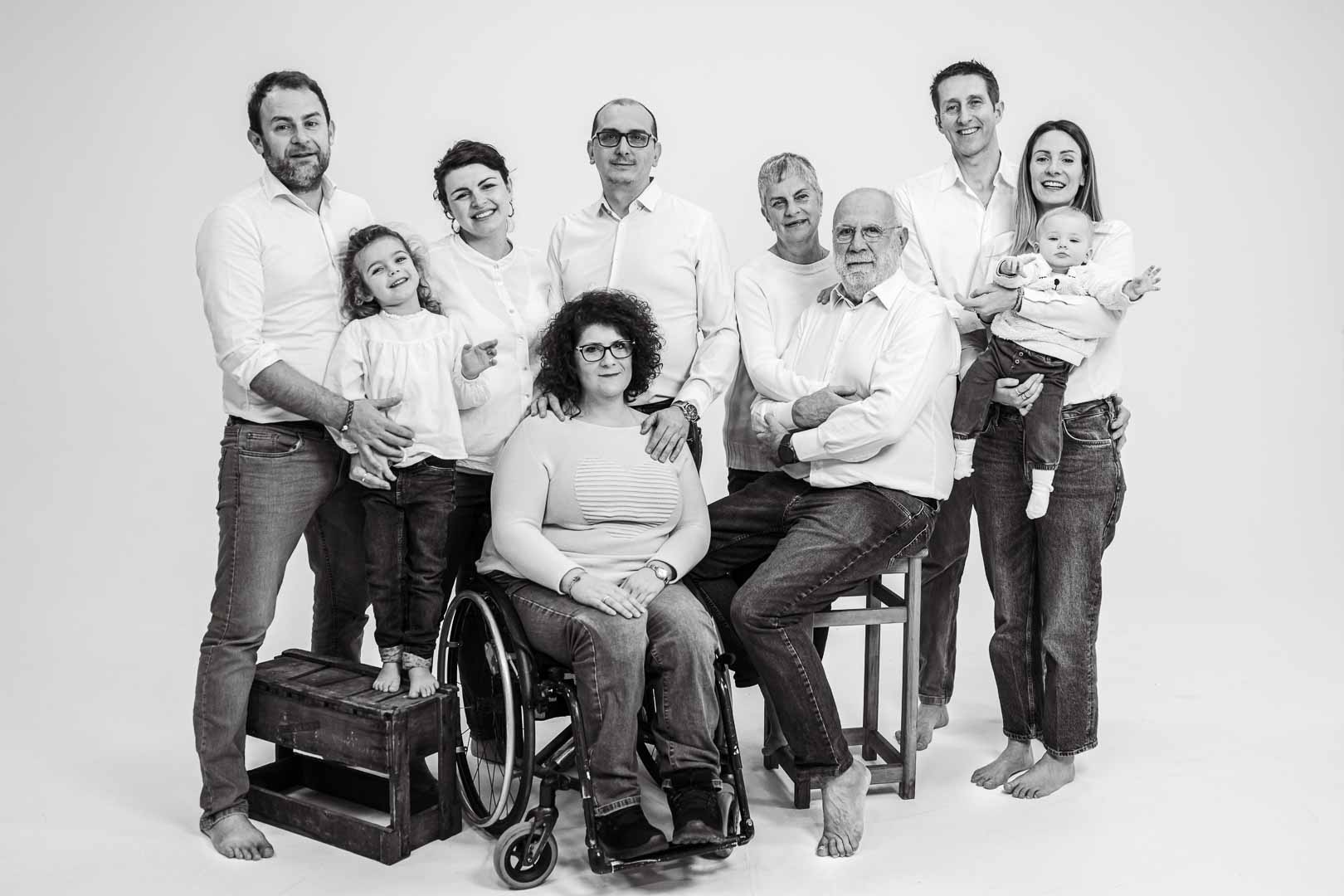 Ritratti di famiglia in studio fotografico